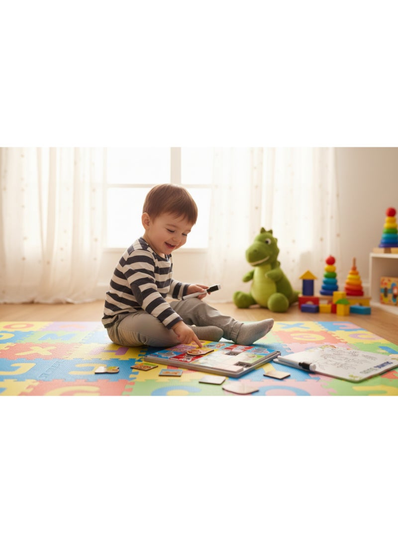 توي لاند لوحة أحجية حروف الأبجدية الحيوانية – لعبة تعليمية 2 في 1: أحجية مكعبات البناء ولوحة الرسم - Image 2